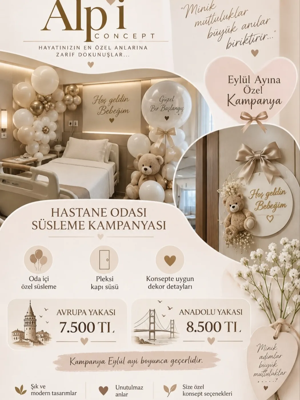 Eylül ayına özel hastane odası süsleme kampanyası afişi